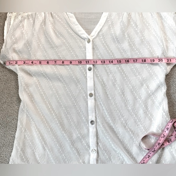 Fig and Flower Anthropologie Button Down Top Blouse Crochet Women Lace Medium - Picture 7 of 9